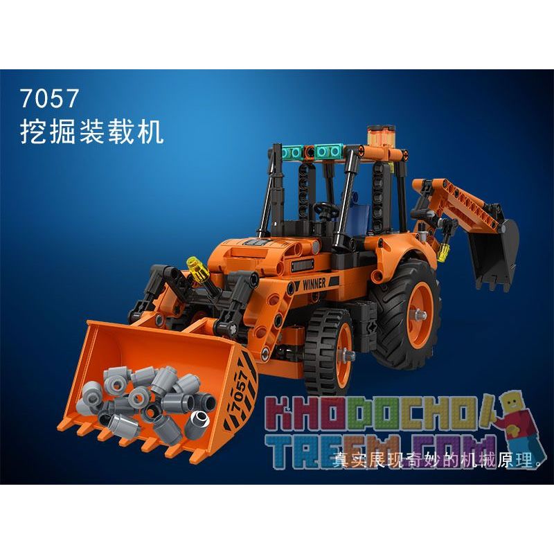 Winner 7057 Xếp hình kiểu Lego TECHNIC Technique Backhoe Loader Technology Assembly 377 khối Winner 7057 Xếp hình kiểu Lego TECHNIC Technique Backhoe Loader Technology Assembly 377 khối