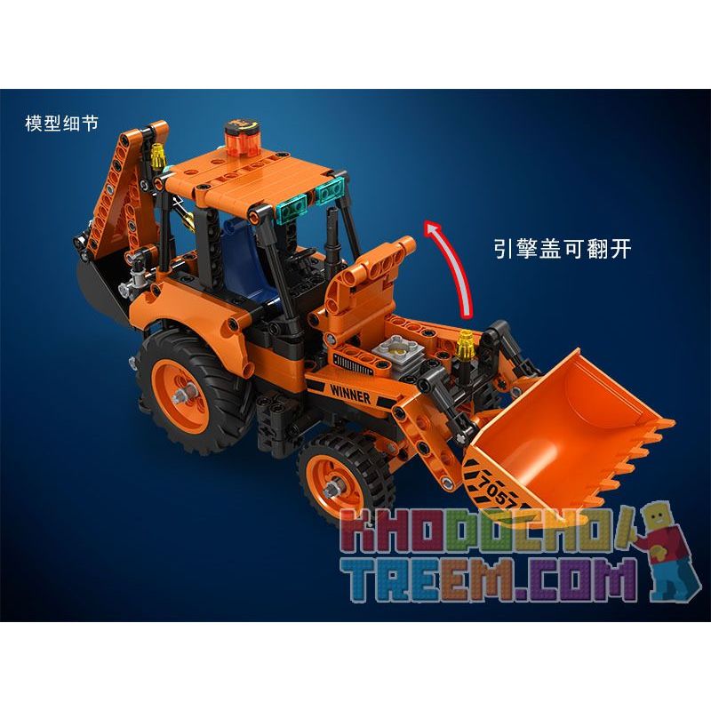 IBLOCK PL-920-111 920-111 PL920-111 Winner 7057 non  BỘ TẢI BACKHOE. bộ đồ chơi xếp lắp ráp ghép mô hình  TECHNIQUE BACKHOE LOADER Kỹ Thuật Công Nghệ Cao Mô Hình Phương Tiện 377 khối