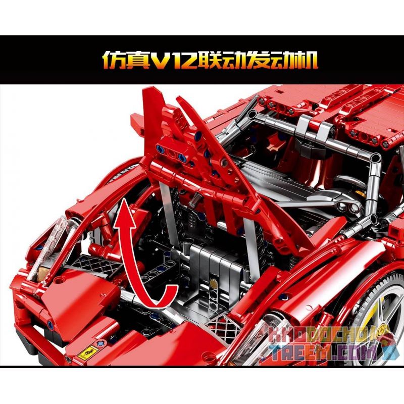 SEMBO 701020 non  ENZO FERRAI 1:10. tỷ lệ 1:10 bộ đồ chơi xếp lắp ráp ghép mô hình  ENZO FERRARI Kỹ Thuật Công Nghệ Cao Mô Hình Phương Tiện 2569 khối