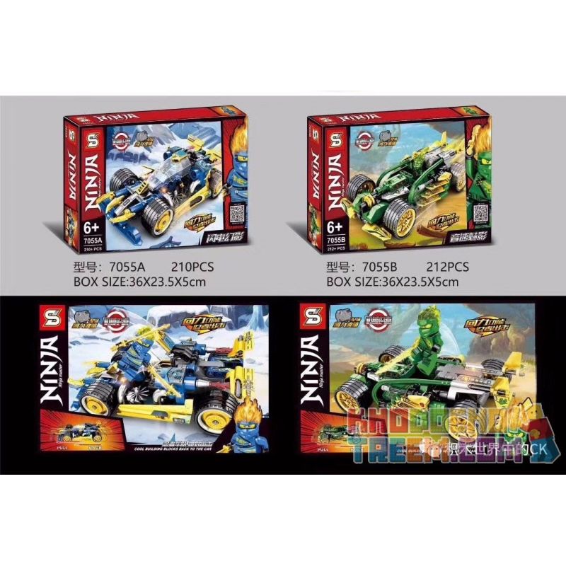 SHENG YUAN SY 7055A 7055B 7055 non Lego PHANTOM OF SONIC LIGHTNING bộ đồ chơi xếp lắp ráp ghép mô hình The Lego Ninjago Movie NINJA MASTER Ninja Lốc Xoáy 422 khối