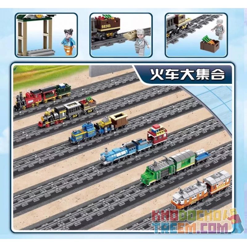 Kazi KY98245 98245 non Lego TÀU HƠI NƯỚC MAO TRẠCH ĐÔNG (NHỎ) bộ đồ chơi xếp lắp ráp ghép mô hình Trains CITY TRAIN Tàu Hỏa 229 khối