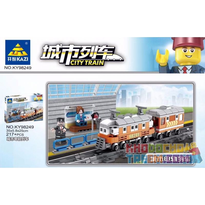Kazi KY98249 98249 non Lego XE ĐIỆN ĐÔ THỊ (NHỎ) bộ đồ chơi xếp lắp ráp ghép mô hình Trains CITY TRAIN Tàu Hỏa 217 khối