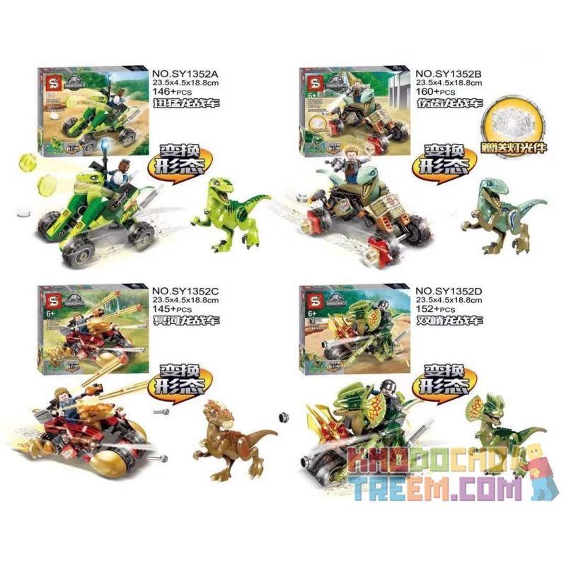 SHENG YUAN SY SY1352A 1352A SY1352B 1352B SY1352C 1352C SY1352D 1352D Xếp hình kiểu Lego JURASSIC WORLD Dinosaur Chariot 4 Types Xe khủng long 4 loại gồm 4 hộp nhỏ 603 khối SHENG YUAN SY SY1352A 1352A SY1352B 1352B SY1352C 1352C SY1352D 1352D Xếp hình kiểu Lego JURASSIC WORLD Dinosaur Chariot 4 Types Xe khủng long 4 loại gồm 4 hộp nhỏ 603 khối