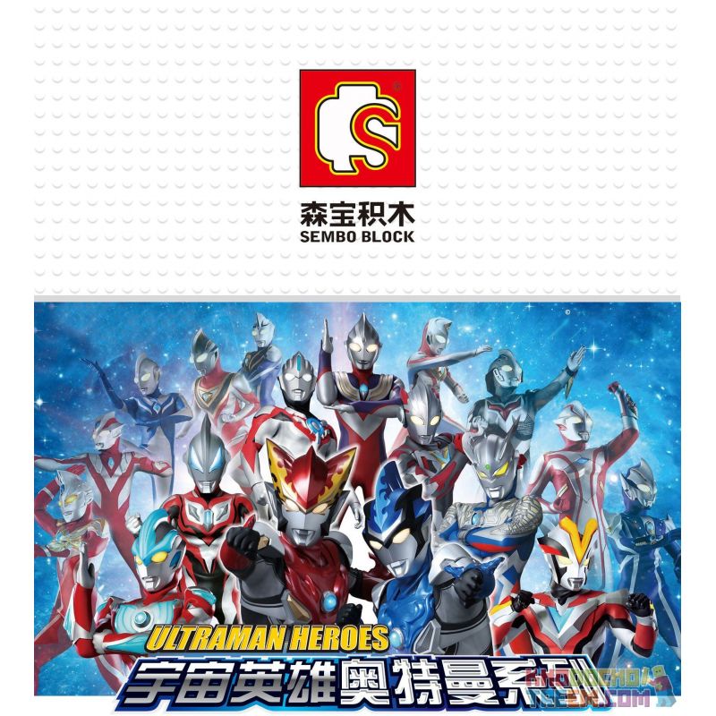SEMBO 108515 non  TIGA ULTRAMAN MẠNH MẼ bộ đồ chơi xếp lắp ráp ghép mô hình ULTRAMAN HEROES Vệ Binh Vũ Trụ Siêu Nhân Điện Quang 266 khối
