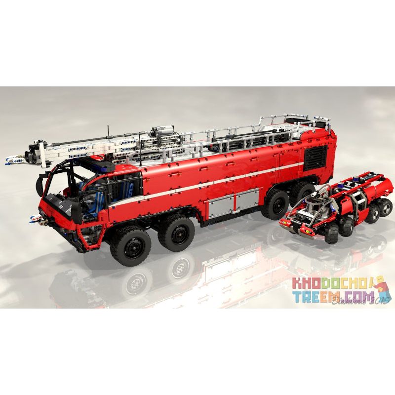 CAROLINE CM003 MouldKing 19004 Mould King 19004 REBRICKABLE MOC-4446 4446 MOC4446 non  XE CỨU HỘ SÂN BAY bộ đồ chơi xếp lắp ráp ghép mô hình  AIRPORT CRASH TENDER Kỹ Thuật Công Nghệ Cao Mô Hình Phương Tiện 7177 khối