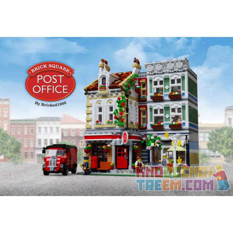 LIN07 00958 URGE 10198 REBRICKABLE MOC-22101 22101 MOC22101 non  BƯU ĐIỆN PLAZA bộ đồ chơi xếp lắp ráp ghép mô hình Creator BRICK SQUARE POST OFFICE Sáng Tạo 3450 khối