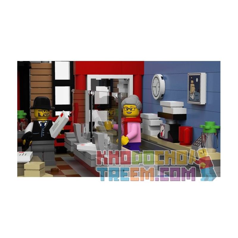 LIN07 00958 URGE 10198 REBRICKABLE MOC-22101 22101 MOC22101 non  BƯU ĐIỆN PLAZA bộ đồ chơi xếp lắp ráp ghép mô hình Creator BRICK SQUARE POST OFFICE Sáng Tạo 3450 khối