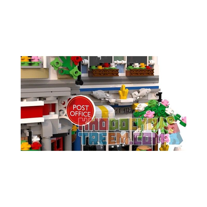 LIN07 00958 URGE 10198 REBRICKABLE MOC-22101 22101 MOC22101 non  BƯU ĐIỆN PLAZA bộ đồ chơi xếp lắp ráp ghép mô hình Creator BRICK SQUARE POST OFFICE Sáng Tạo 3450 khối