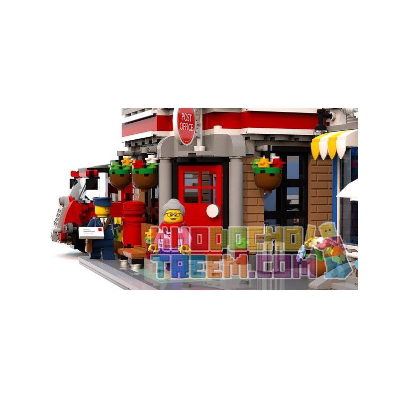 LIN07 00958 URGE 10198 REBRICKABLE MOC-22101 22101 MOC22101 non  BƯU ĐIỆN PLAZA bộ đồ chơi xếp lắp ráp ghép mô hình Creator BRICK SQUARE POST OFFICE Sáng Tạo 3450 khối