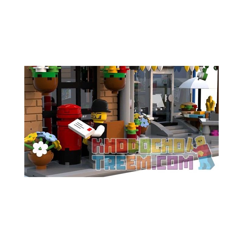 LIN07 00958 URGE 10198 REBRICKABLE MOC-22101 22101 MOC22101 non  BƯU ĐIỆN PLAZA bộ đồ chơi xếp lắp ráp ghép mô hình Creator BRICK SQUARE POST OFFICE Sáng Tạo 3450 khối