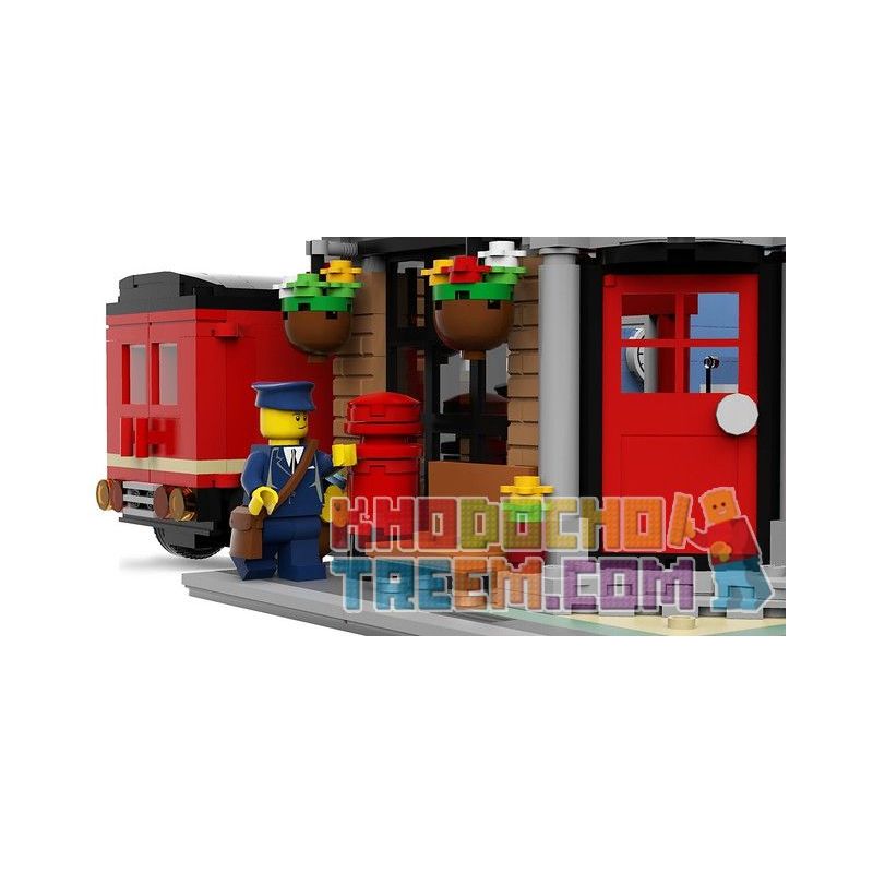LIN07 00958 URGE 10198 REBRICKABLE MOC-22101 22101 MOC22101 non  BƯU ĐIỆN PLAZA bộ đồ chơi xếp lắp ráp ghép mô hình Creator BRICK SQUARE POST OFFICE Sáng Tạo 3450 khối