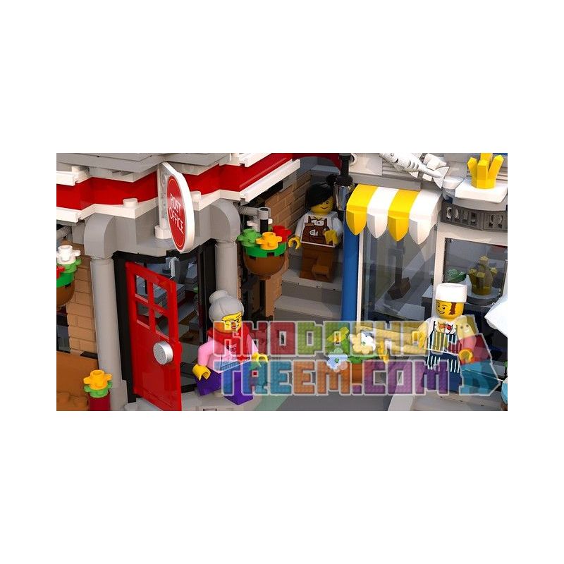 LIN07 00958 URGE 10198 REBRICKABLE MOC-22101 22101 MOC22101 non  BƯU ĐIỆN PLAZA bộ đồ chơi xếp lắp ráp ghép mô hình Creator BRICK SQUARE POST OFFICE Sáng Tạo 3450 khối