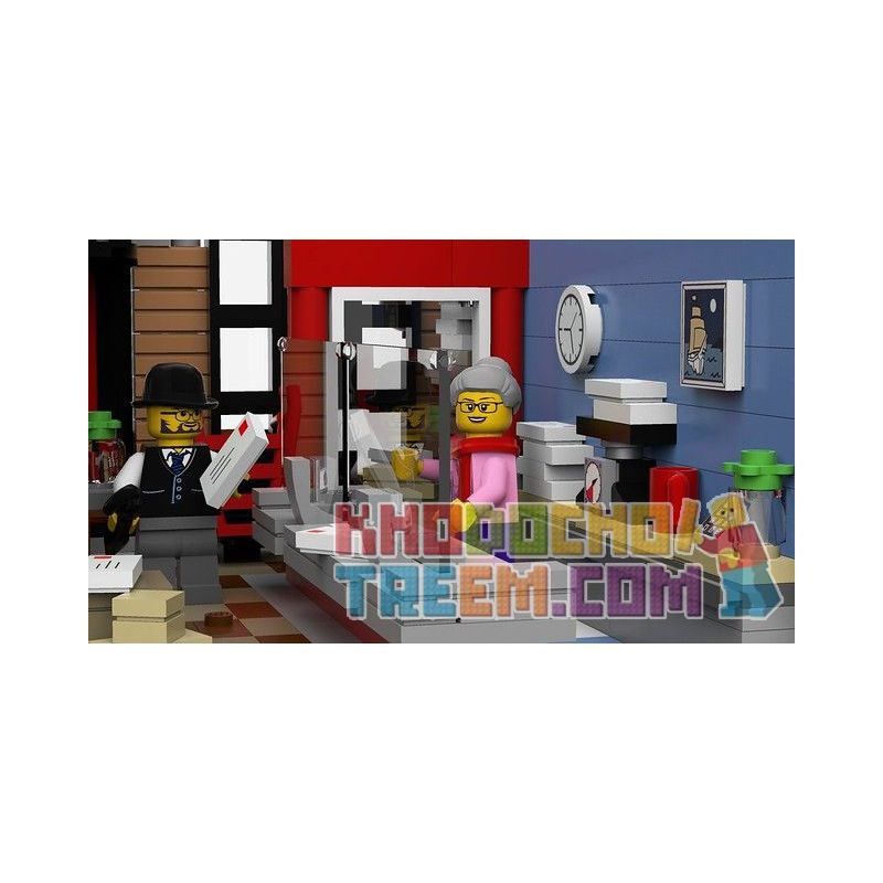 LIN07 00958 URGE 10198 REBRICKABLE MOC-22101 22101 MOC22101 non  BƯU ĐIỆN PLAZA bộ đồ chơi xếp lắp ráp ghép mô hình Creator BRICK SQUARE POST OFFICE Sáng Tạo 3450 khối