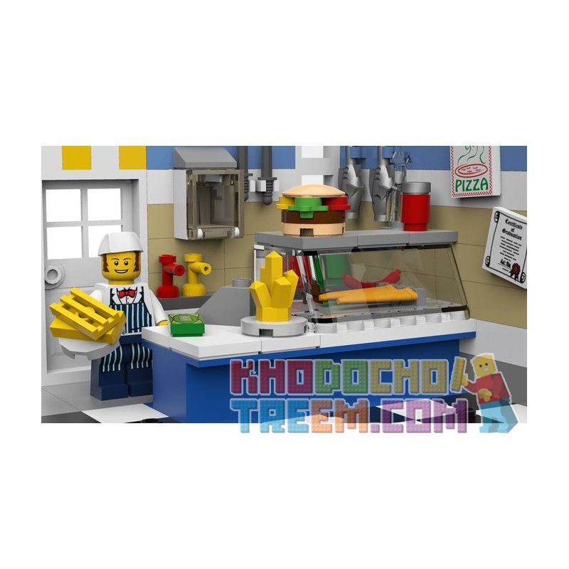 LIN07 00958 URGE 10198 REBRICKABLE MOC-22101 22101 MOC22101 non  BƯU ĐIỆN PLAZA bộ đồ chơi xếp lắp ráp ghép mô hình Creator BRICK SQUARE POST OFFICE Sáng Tạo 3450 khối