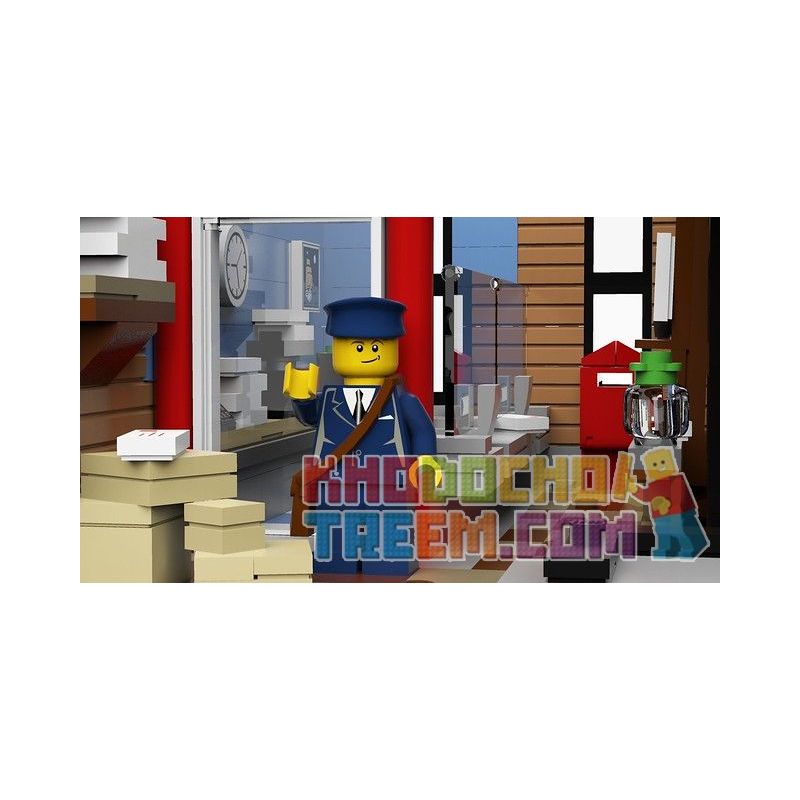 LIN07 00958 URGE 10198 REBRICKABLE MOC-22101 22101 MOC22101 non  BƯU ĐIỆN PLAZA bộ đồ chơi xếp lắp ráp ghép mô hình Creator BRICK SQUARE POST OFFICE Sáng Tạo 3450 khối