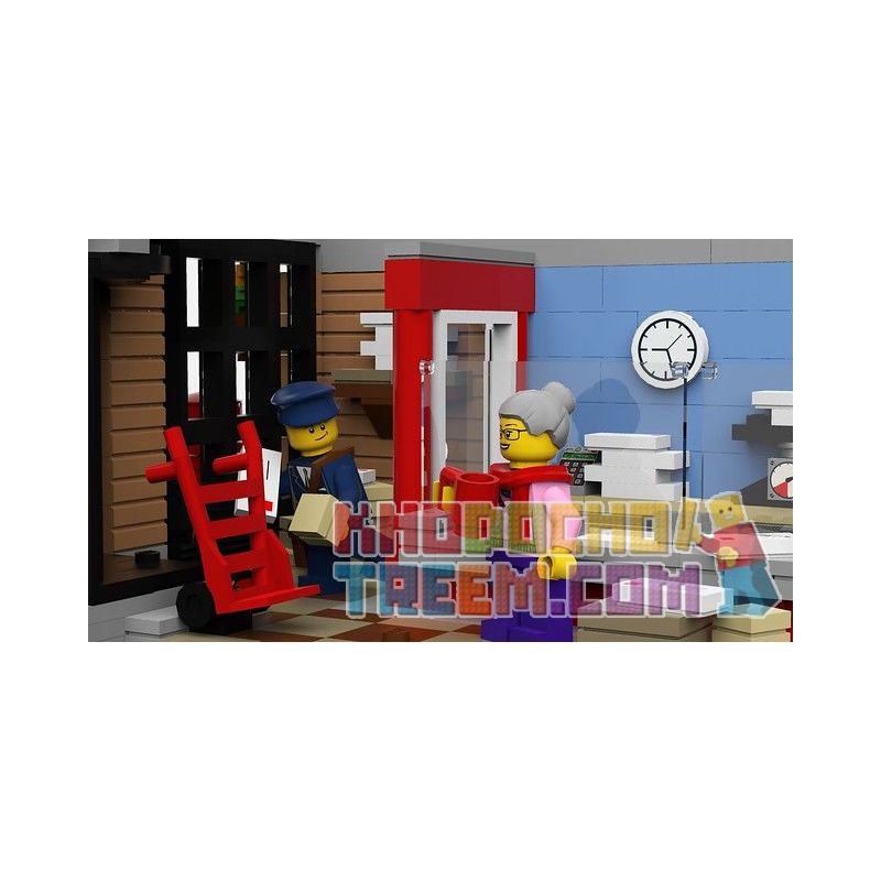 LIN07 00958 URGE 10198 REBRICKABLE MOC-22101 22101 MOC22101 non  BƯU ĐIỆN PLAZA bộ đồ chơi xếp lắp ráp ghép mô hình Creator BRICK SQUARE POST OFFICE Sáng Tạo 3450 khối