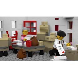 LIN07 00958 URGE 10198 REBRICKABLE MOC-22101 22101 MOC22101 non  BƯU ĐIỆN PLAZA bộ đồ chơi xếp lắp ráp ghép mô hình Creator BRICK SQUARE POST OFFICE Sáng Tạo 3450 khối