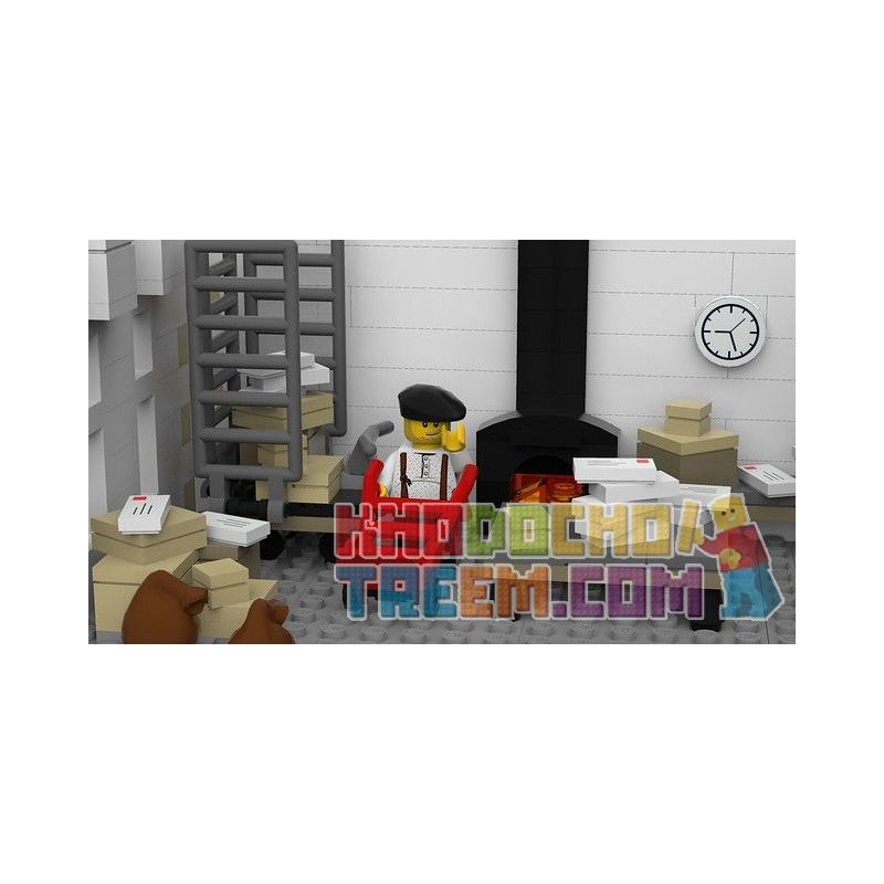LIN07 00958 URGE 10198 REBRICKABLE MOC-22101 22101 MOC22101 non  BƯU ĐIỆN PLAZA bộ đồ chơi xếp lắp ráp ghép mô hình Creator BRICK SQUARE POST OFFICE Sáng Tạo 3450 khối