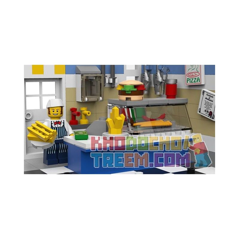 LIN07 00958 URGE 10198 REBRICKABLE MOC-22101 22101 MOC22101 non  BƯU ĐIỆN PLAZA bộ đồ chơi xếp lắp ráp ghép mô hình Creator BRICK SQUARE POST OFFICE Sáng Tạo 3450 khối