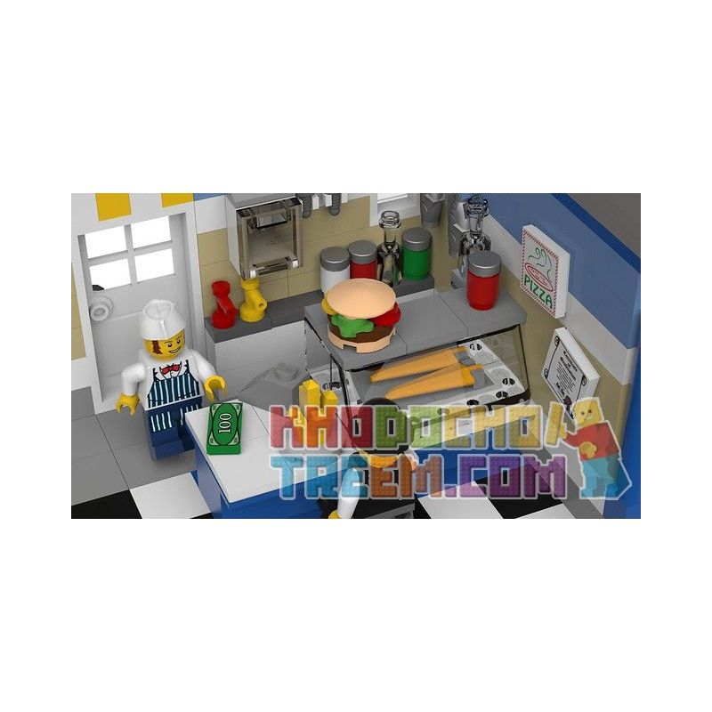 LIN07 00958 URGE 10198 REBRICKABLE MOC-22101 22101 MOC22101 non  BƯU ĐIỆN PLAZA bộ đồ chơi xếp lắp ráp ghép mô hình Creator BRICK SQUARE POST OFFICE Sáng Tạo 3450 khối