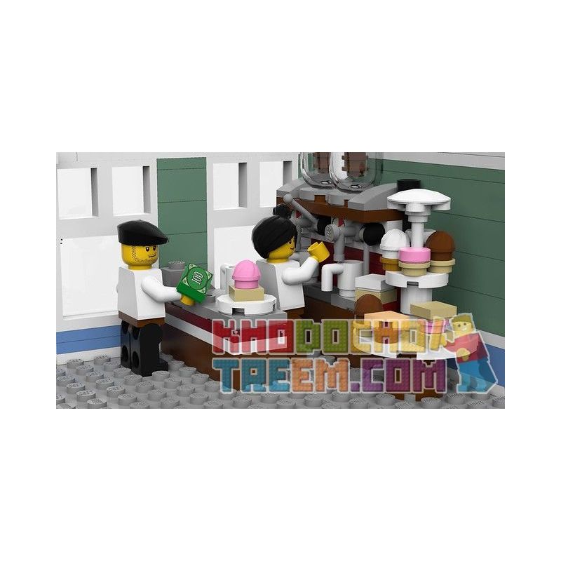 LIN07 00958 URGE 10198 REBRICKABLE MOC-22101 22101 MOC22101 non  BƯU ĐIỆN PLAZA bộ đồ chơi xếp lắp ráp ghép mô hình Creator BRICK SQUARE POST OFFICE Sáng Tạo 3450 khối