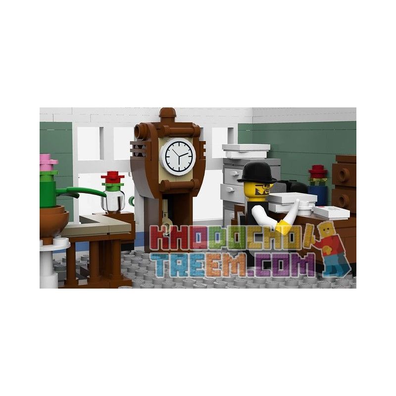 LIN07 00958 URGE 10198 REBRICKABLE MOC-22101 22101 MOC22101 non  BƯU ĐIỆN PLAZA bộ đồ chơi xếp lắp ráp ghép mô hình Creator BRICK SQUARE POST OFFICE Sáng Tạo 3450 khối
