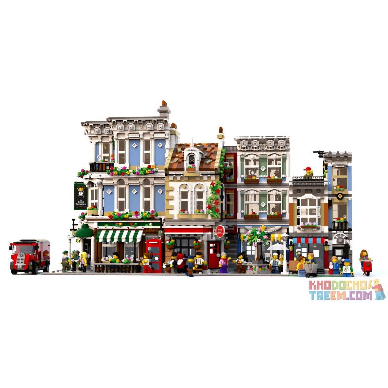 LIN07 00958 URGE 10198 REBRICKABLE MOC-22101 22101 MOC22101 non  BƯU ĐIỆN PLAZA bộ đồ chơi xếp lắp ráp ghép mô hình Creator BRICK SQUARE POST OFFICE Sáng Tạo 3450 khối