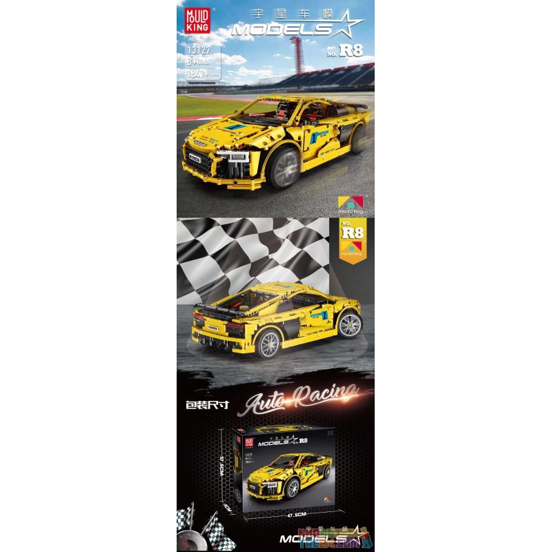 LIN07 0023 MOULDKING 13127 REBRICKABLE MOC-4463 4463 MOC4463 Xếp hình kiểu Lego Technic TECHNIC Audi R8 V10 1:10 1839 khối LIN07 0023 MOULDKING 13127 REBRICKABLE MOC-4463 4463 MOC4463 Xếp hình kiểu Lego Technic TECHNIC Audi R8 V10 1:10 1839 khối