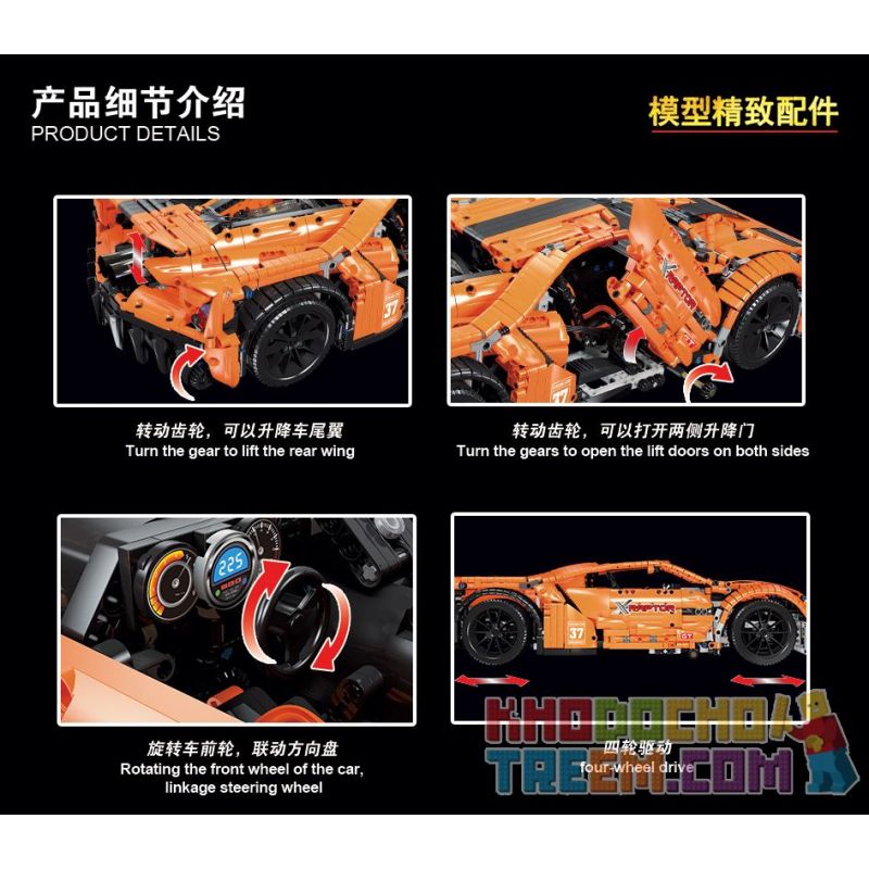 QIZHILE 23013 REBRICKABLE MOC-10792 10792 MOC10792 non  FORD GT. bộ đồ chơi xếp lắp ráp ghép mô hình  Kỹ Thuật Công Nghệ Cao Mô Hình Phương Tiện 2774 khối