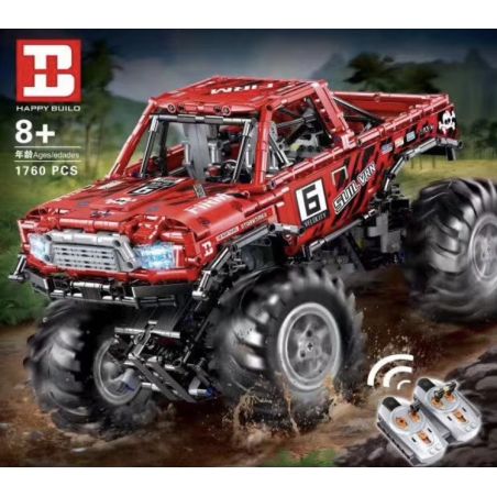 HAPPY BUILD XQ1212D 1212D MouldKing 18003 Mould King 18003 REBRICKABLE MOC-26278 26278 MOC26278 non  XE TẢI QUÁI VẬT KHÓA VI SAI TỰ ĐỘNG bộ đồ chơi xếp lắp ráp ghép mô hình  MONSTER TRUCK WITH AUTOMATED DIFFERENTIAL LOCK Kỹ Thuật Công Nghệ Cao Mô Hình Phương Tiện 1668 khối