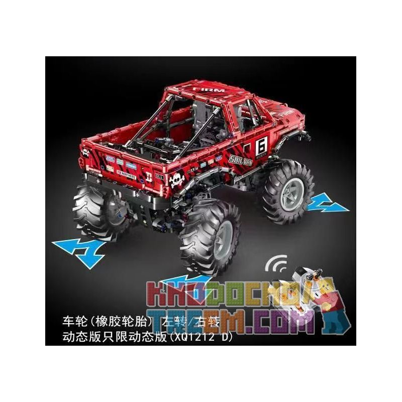 HAPPY BUILD XQ1212D 1212D MouldKing 18003 Mould King 18003 REBRICKABLE MOC-26278 26278 MOC26278 non  XE TẢI QUÁI VẬT KHÓA VI SAI TỰ ĐỘNG bộ đồ chơi xếp lắp ráp ghép mô hình  MONSTER TRUCK WITH AUTOMATED DIFFERENTIAL LOCK Kỹ Thuật Công Nghệ Cao Mô Hình Phương Tiện 1668 khối