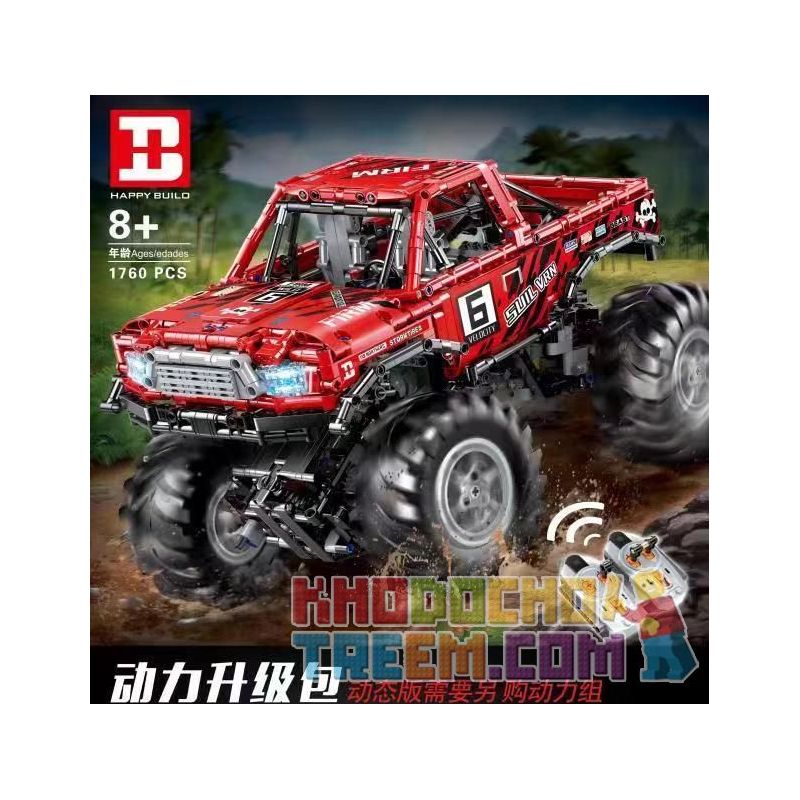 HAPPY BUILD XQ1212D 1212D MouldKing 18003 Mould King 18003 REBRICKABLE MOC-26278 26278 MOC26278 non  XE TẢI QUÁI VẬT KHÓA VI SAI TỰ ĐỘNG bộ đồ chơi xếp lắp ráp ghép mô hình  MONSTER TRUCK WITH AUTOMATED DIFFERENTIAL LOCK Kỹ Thuật Công Nghệ Cao Mô Hình Phương Tiện 1668 khối