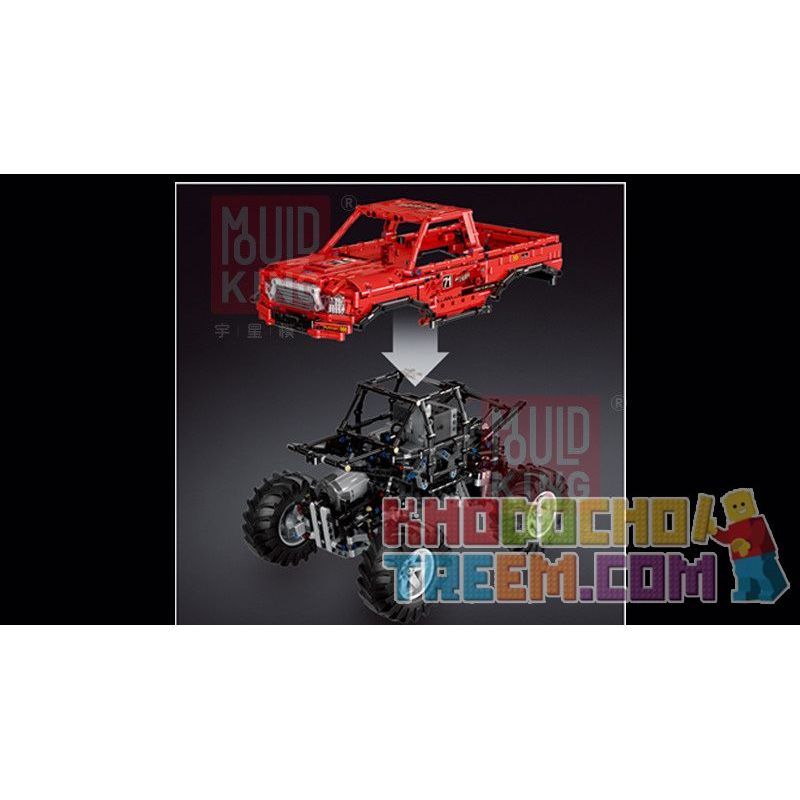 HAPPY BUILD XQ1212D 1212D MouldKing 18003 Mould King 18003 REBRICKABLE MOC-26278 26278 MOC26278 non  XE TẢI QUÁI VẬT KHÓA VI SAI TỰ ĐỘNG bộ đồ chơi xếp lắp ráp ghép mô hình  MONSTER TRUCK WITH AUTOMATED DIFFERENTIAL LOCK Kỹ Thuật Công Nghệ Cao Mô Hình Phương Tiện 1668 khối