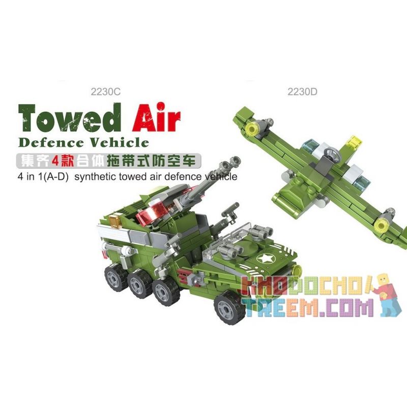 CAYI 2230 non  HOẠT ĐỘNG CHUNG TRÊN BỘ VÀ KHÔNG 8 LOẠI XE PHÒNG KÉO MÁY BAY THẲNG ĐỨNG MV-22 bộ đồ chơi xếp lắp ráp ghép mô hình National Weapon TOWED AIR DEFENCE VEHICLE、MV-22 VERTICAL MACHINE Vũ Khí Quốc Gia