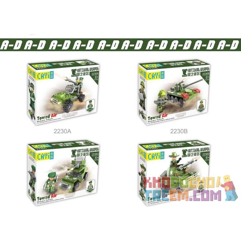 CAYI 2230 non  HOẠT ĐỘNG CHUNG TRÊN BỘ VÀ KHÔNG 8 LOẠI XE PHÒNG KÉO MÁY BAY THẲNG ĐỨNG MV-22 bộ đồ chơi xếp lắp ráp ghép mô hình National Weapon TOWED AIR DEFENCE VEHICLE、MV-22 VERTICAL MACHINE Vũ Khí Quốc Gia
