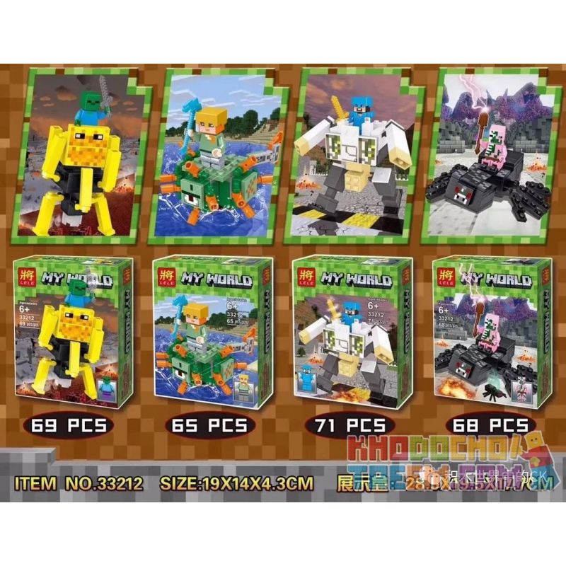 LELE 33212 non Lego BIOLOGICAL ALIEN MECHA 4 LOẠI bộ đồ chơi xếp lắp ráp ghép mô hình Minecraft Game Xây Dựng 273 khối