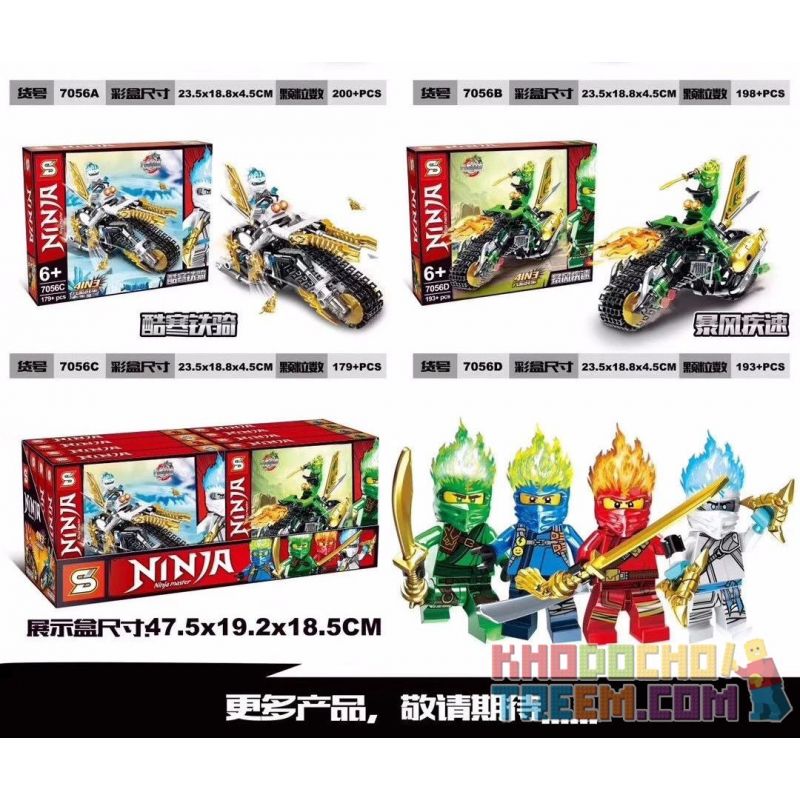 SHENG YUAN SY 7056 7056A 7056B 7056C 7056D Xếp hình kiểu Lego THE LEGO NINJAGO MOVIE 4 Elements Chariot Elemental Chariot 4 gồm 4 hộp nhỏ 770 khối SHENG YUAN SY 7056 7056A 7056B 7056C 7056D Xếp hình kiểu Lego THE LEGO NINJAGO MOVIE 4 Elements Chariot Elemental Chariot 4 gồm 4 hộp nhỏ 770 khối