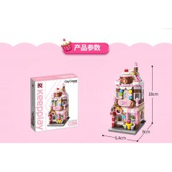 Enlighten C0101 0101 Qman C0101 0101 non  NHÀ TRÁNG MIỆNG QINXIN bộ đồ chơi xếp lắp ráp ghép mô hình Mini Modular CITY CORNER DESSERT SHOP Đường Phố Thu Nhỏ 348 khối