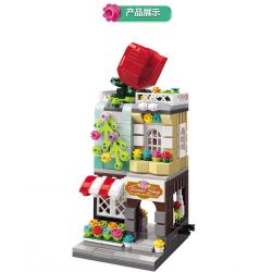 Enlighten C0104 0104 Qman C0104 0104 non  NGÔI NHÀ HOA TRÁI TIM MANTIAN bộ đồ chơi xếp lắp ráp ghép mô hình Mini Modular CITY CORNER Đường Phố Thu Nhỏ 329 khối