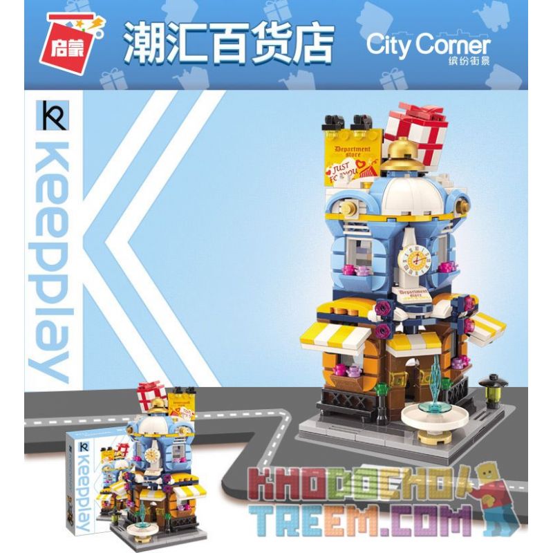 Enlighten C0105 0105 Qman C0105 0105 non  CỬA HÀNG BÁCH HÓA CHAOHUI bộ đồ chơi xếp lắp ráp ghép mô hình Mini Modular CITY CORNER Đường Phố Thu Nhỏ 389 khối