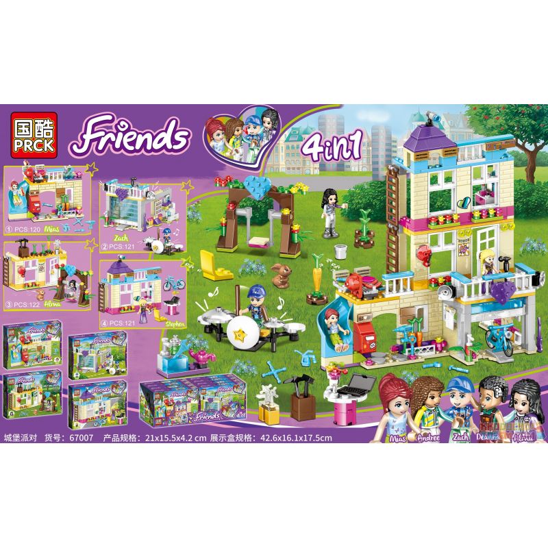 PRCK 67007 non Lego CASTLE PARTY 4 KẾT HỢP bộ đồ chơi xếp lắp ráp ghép mô hình Friends Các Bạn Gái 484 khối
