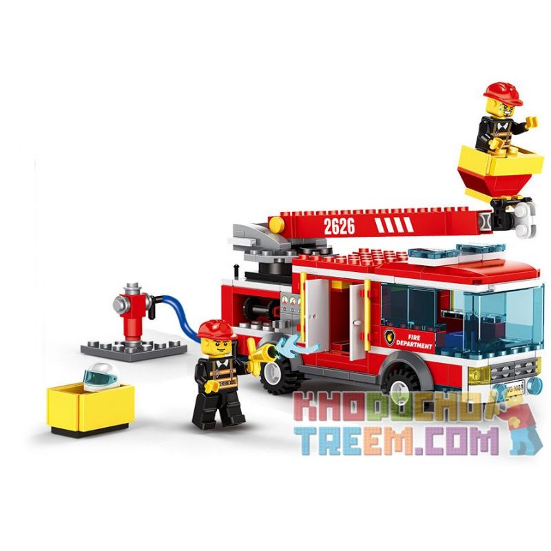 WANGE 2626 non Lego XE CỨU HỎA TRÊN CAO bộ đồ chơi xếp lắp ráp ghép mô hình Fire Rescure FIRE BRIGADE THE ELEVATING PLATFORM TRUCK 275 khối