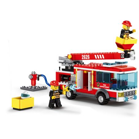 WANGE 2626 non  XE CỨU HỎA TRÊN CAO bộ đồ chơi xếp lắp ráp ghép mô hình Fire Rescure FIRE BRIGADE THE ELEVATING PLATFORM TRUCK 275 khối