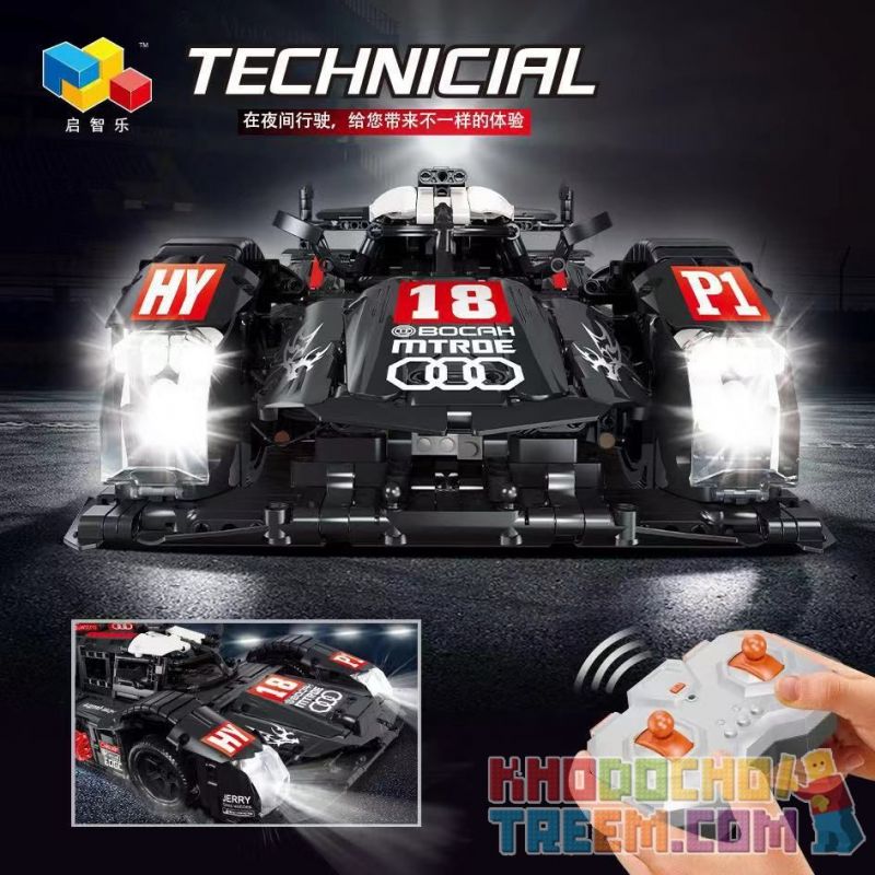 QIZHILE 23011 non  AUDI R18. bộ đồ chơi xếp lắp ráp ghép mô hình  Kỹ Thuật Công Nghệ Cao Mô Hình Phương Tiện 1908 khối