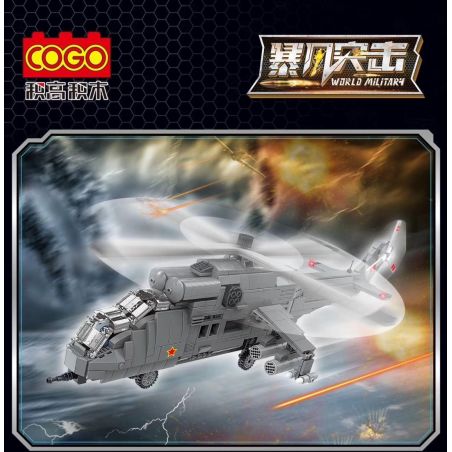 COGO 13392 non  MÁY BAY CHIẾN ĐẤU MI-24 "DOE" bộ đồ chơi xếp lắp ráp ghép mô hình World Military Cỗ Máy Quân Sự 892 khối