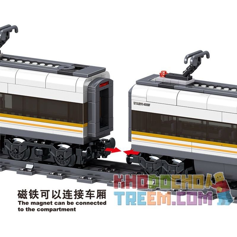 ZHEGAO QL0307 0307 non  TÀU CAO TỐC FUXING bộ đồ chơi xếp lắp ráp ghép mô hình Trains Tàu Hỏa 641 khối