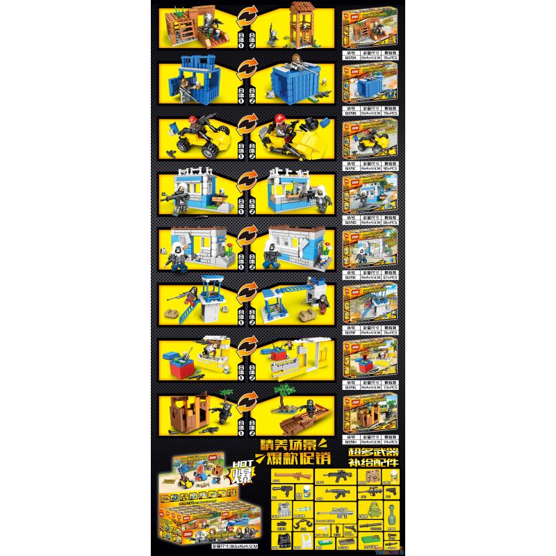XINH 8229 non Lego AIRDROP BATTLE 8 MÔ HÌNH bộ đồ chơi xếp lắp ráp ghép mô hình Pubg Battlegrounds Bắn Súng 601 khối