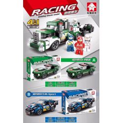 LEYI 31003A 31003B 31003C 31003D non  SIÊU XE TẢI KẾT HỢP 4 FORD MUSTANG-1968 FIESTA M-SPORT PORSCHE 919 FERRARI 488 bộ đồ chơi xếp lắp ráp ghép mô hình Racing Cuộc Đua 670 khối