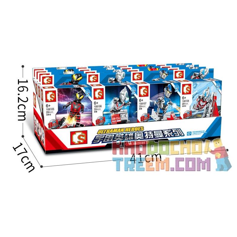SEMBO 108106 108107 108108 108101 108102 108103 108104 108105 non  MÁY BAY CHIẾN ĐẤU GW-EXI 8 TỔ HỢP bộ đồ chơi xếp lắp ráp ghép mô hình Ultraman ULTRAMAN HEROES Vệ Binh Vũ Trụ Siêu Nhân Điện Quang 257 khối