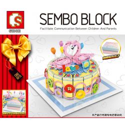 SEMBO 601401 non  BÁNH FLAMINGO bộ đồ chơi xếp lắp ráp ghép mô hình Creator SEMBO BLOCK Sáng Tạo 751 khối